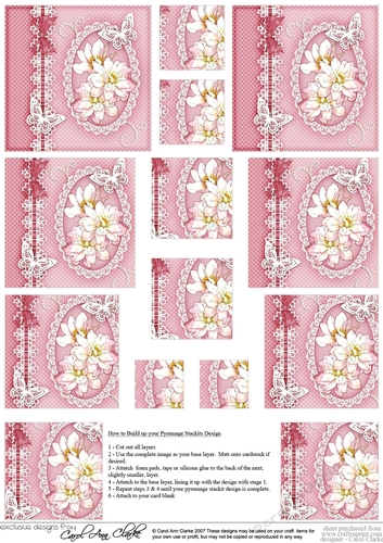 A Touch of Elegance Flowers Pearls and Lace - Pyramage sheet