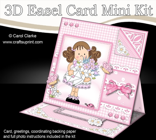 3D Easel Card Mini Kit - Pretty in Pink - Cute Girlz