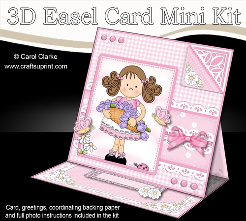 3D Easel Card Mini Kit - Pretty in Pink - Cute Girlz