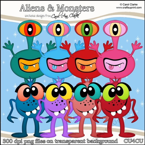 Aliens & Monsters - CU4CU Digital Clip Art Set