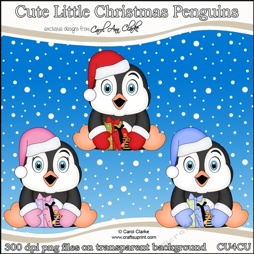 Cute Little Christmas Penguins - CU4CU Digital Clip Art Set