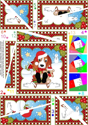 Christmas Twisted Spiral Side Stacker - Little Husky Dog