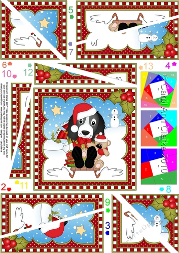 Christmas Twisted Spiral Side Stacker - Little Springer Spaniel Dog