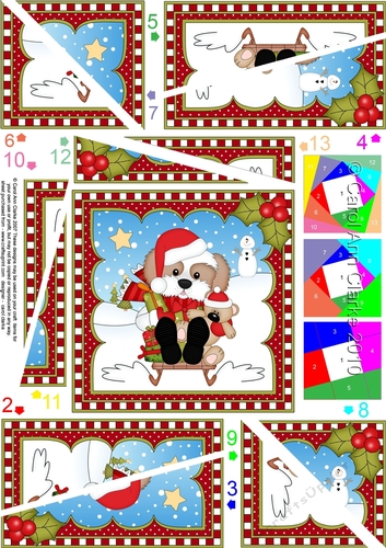 Christmas Twisted Spiral Side Stacker - Little German Shepherd Dog