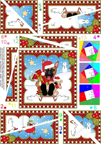 Christmas Twisted Spiral Side Stacker - Little German Shepherd Dog