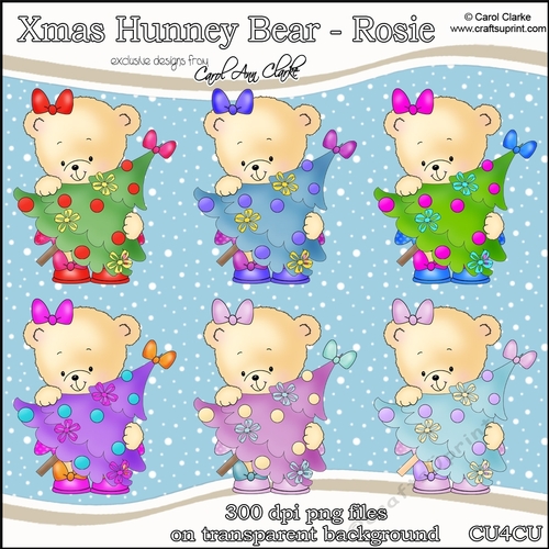 Christmas Hunney Bears - Rosie - CU4CU Digital Clip Art Set