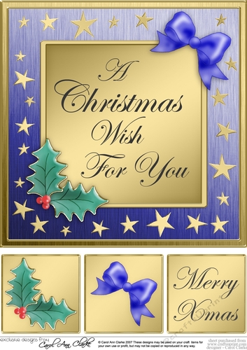 Elegant Christmas Greetings - 8 x 8 Quick Card Topper