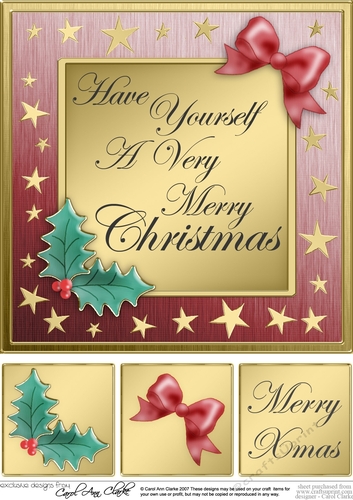 Elegant Christmas Greetings - 8 x 8 Quick Card Topper