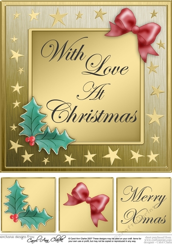 Elegant Christmas Greetings - 8 x 8 Quick Card Topper