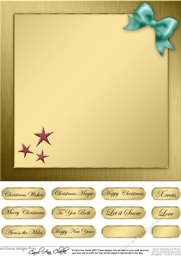 Elegant Christmas Greetings matching 8 x 8 insert panel and greetings