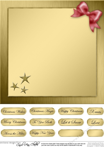 Elegant Christmas Greetings matching 8 x 8 insert panel and greetings
