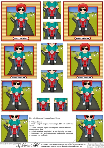 Motorbike Rider - Pyramage sheet