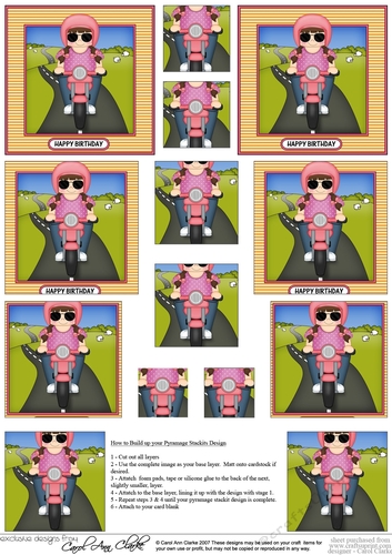 Motorbike Rider - Pyramage sheet