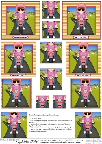 Motorbike Rider - Pyramage sheet