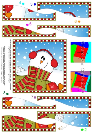 Christmas Wavy Spiral Side Stacker - Cute Fun Snowman