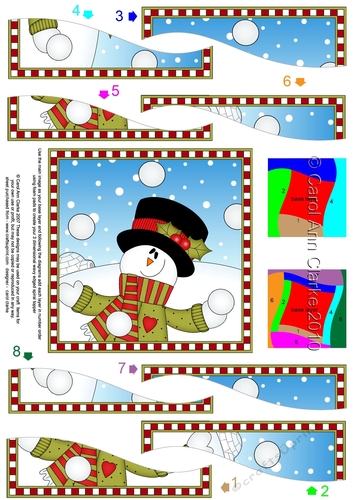 Christmas Wavy Spiral Side Stacker - Cute Fun Snowman
