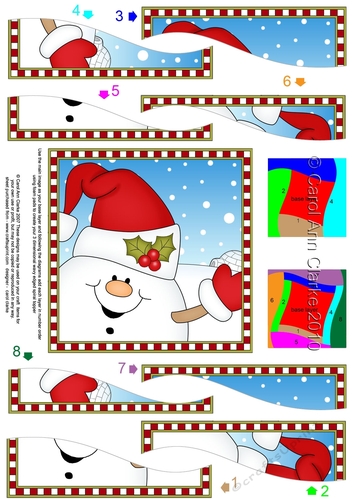 Christmas Wavy Spiral Side Stacker - Cute Fun Snowball Sam