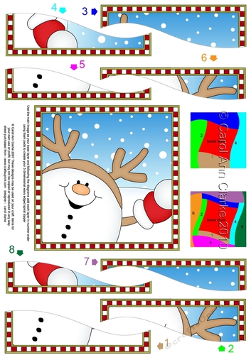 Christmas Wavy Spiral Side Stacker - Cute Fun Snowball Sam