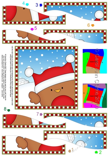 Christmas Wavy Spiral Side Stacker - Cute Fun Bobbin Robin
