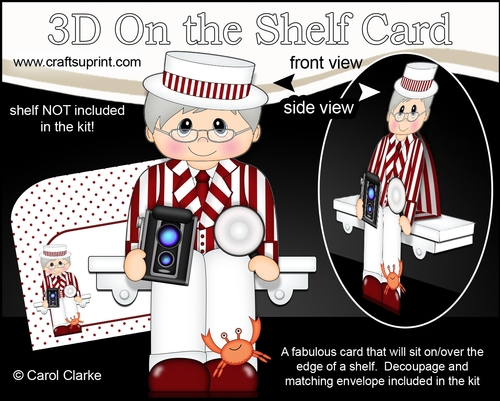 3D On the Shelf Card Kit - Little Smile for the Camera Seaside Photographer Roy