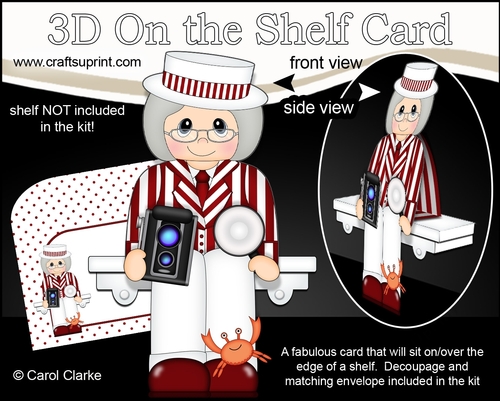3D On the Shelf Card Kit - Little Smile for the Camera Seaside Photographer Marge