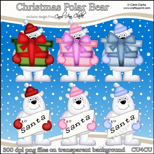Christmas Polar bears - CU4CU Digital Clip Art Set