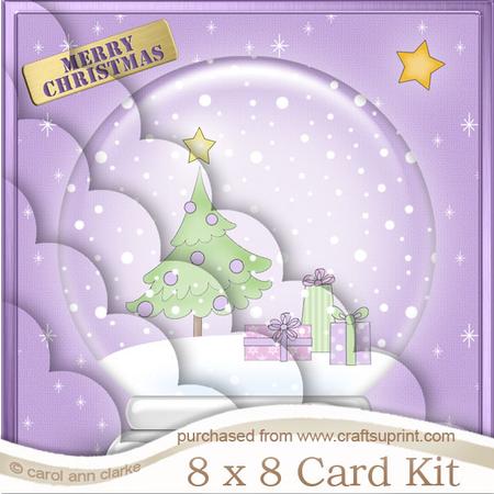 8 x 8 Xmas Tree Snowglobe Kit with Scalloped Corners