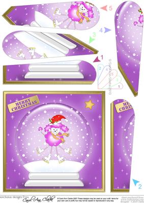 Cute Xmas Poodle Snowglobe Fan Pyramage Topper