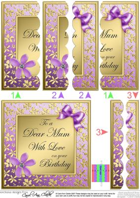 Floral Elegance Birthday Mum Scallop Side Stacker Topper