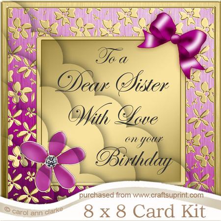 8 x 8 Floral Elegance Sister Birthday Scalloped Corner Kit