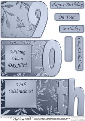 90th Elegant Metallic Book Sheet