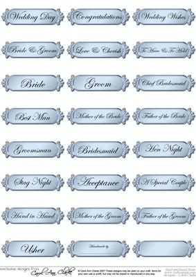 Metallic Wedding Greetings Text Plates