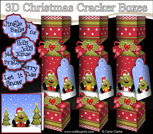 Cute Christmas Tree - 3D Christmas Cracker Boxes 
