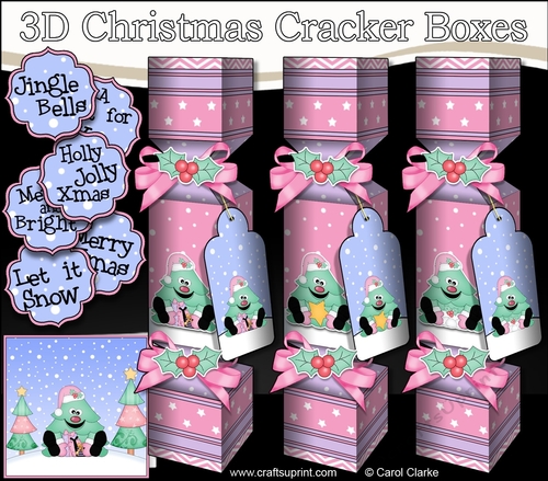 Cute Christmas Tree - 3D Christmas Cracker Boxes 