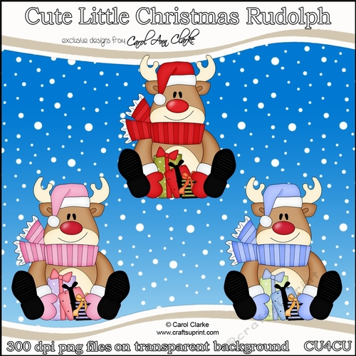 Cute Little Christmas Rudolph - CU4CU Digital Clip Art Set