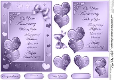 Elegant Romance Anniversary Quick Card with 3D Decoupage