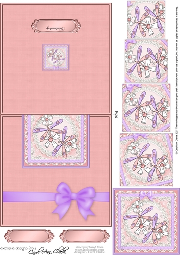 Dreamy Dragonfly  - No-Hole Easy Over the Edge Card & Spiral Pyramid Topper