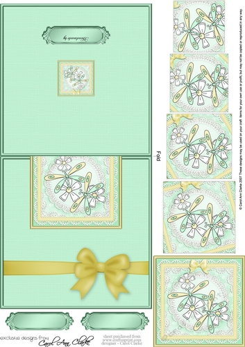 Dreamy Dragonfly  - No-Hole Easy Over the Edge Card & Spiral Pyramid Topper
