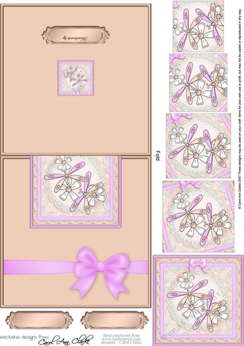 Dreamy Dragonfly  - No-Hole Easy Over the Edge Card & Spiral Pyramid Topper