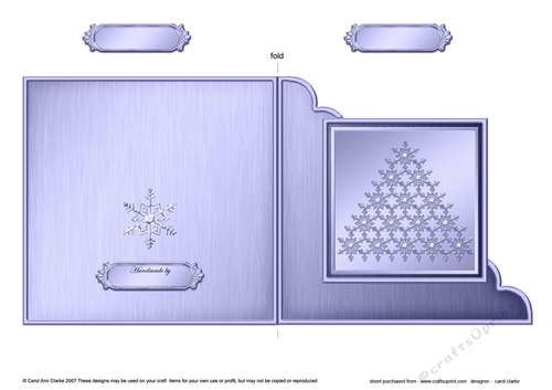 Christmas Snowflake Tree - Cut and Fold Corner Card 