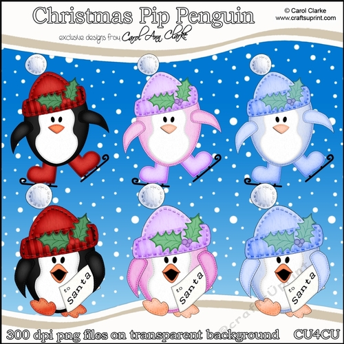 Christmas Pip Penguin - CU4CU Digital Clip Art Set