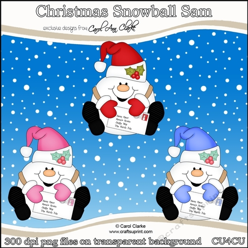 Christmas Snowball Sam - CU4CU Digital Clip Art Set
