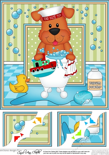 8x8 Scalloped Corner Topper - Bathtub Buddies - Little Rusty Dog