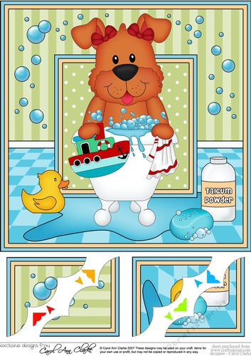 8x8 Scalloped Corner Topper - Bathtub Buddies - Little Rusty Dog