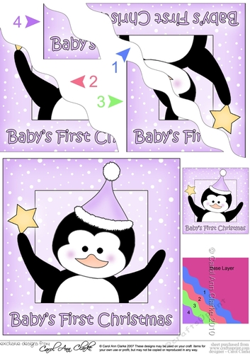 Cute Christmas Penguin - Babys First Christmas - Wavey Corner Stacker