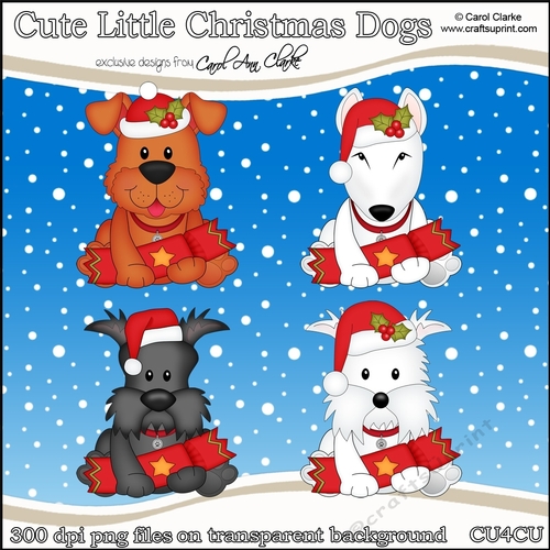 Cute Little Christmas Dogs - CU4CU Digital Clip Art Set