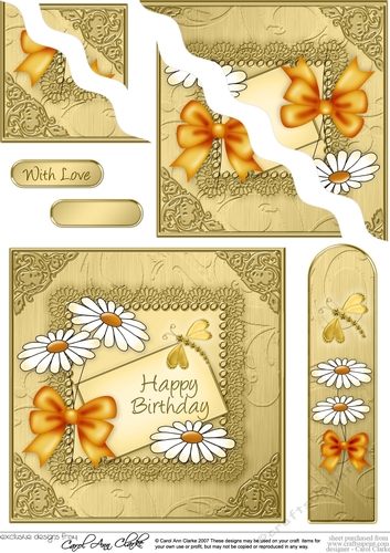 Daisies on metallic lace  - Wavey Corner Stacker