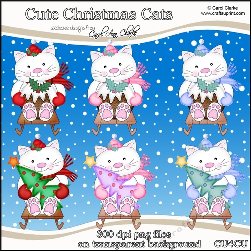 Cute Christmas Cats - CU4CU Digital Clip Art Set