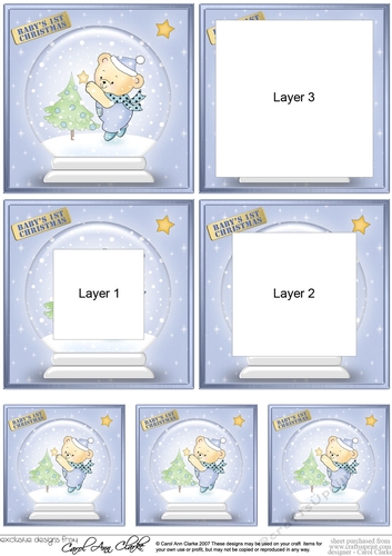 Christmas Teddy adds a Star to the Tree - Christmas Snowglobe Tunnel Topper