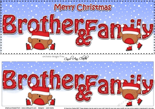 Large DL Merry Christmas BROTHER & FAMILY 3D decoupage